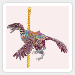 Carousel Dinosaur Feathered Raptor Sticker